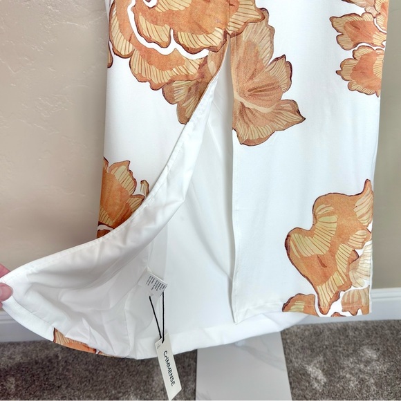 New Commense Strapless Dress Medium in White and Gold Floral (Small Flaw) - Picture 7 of 11